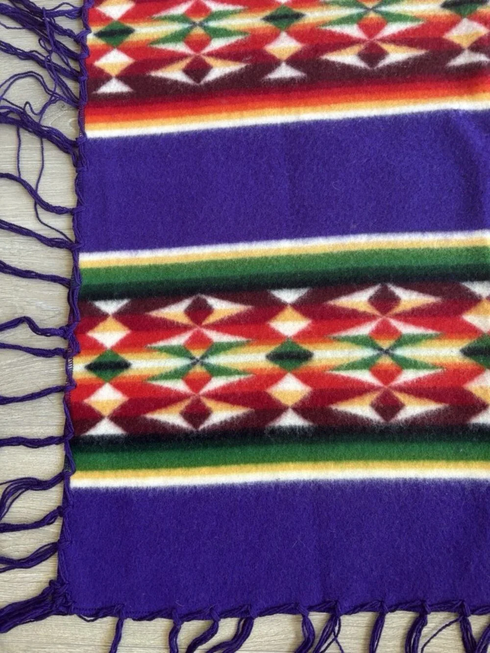 Beaver State Pendleton Mills Robe Shawl Fringed Blanket Purple